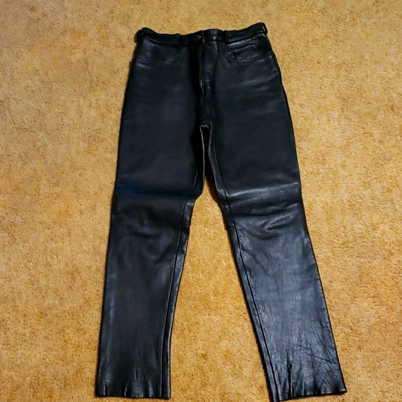Motorcycle Shop Pants - Heavy leather motorcycle riding pants
